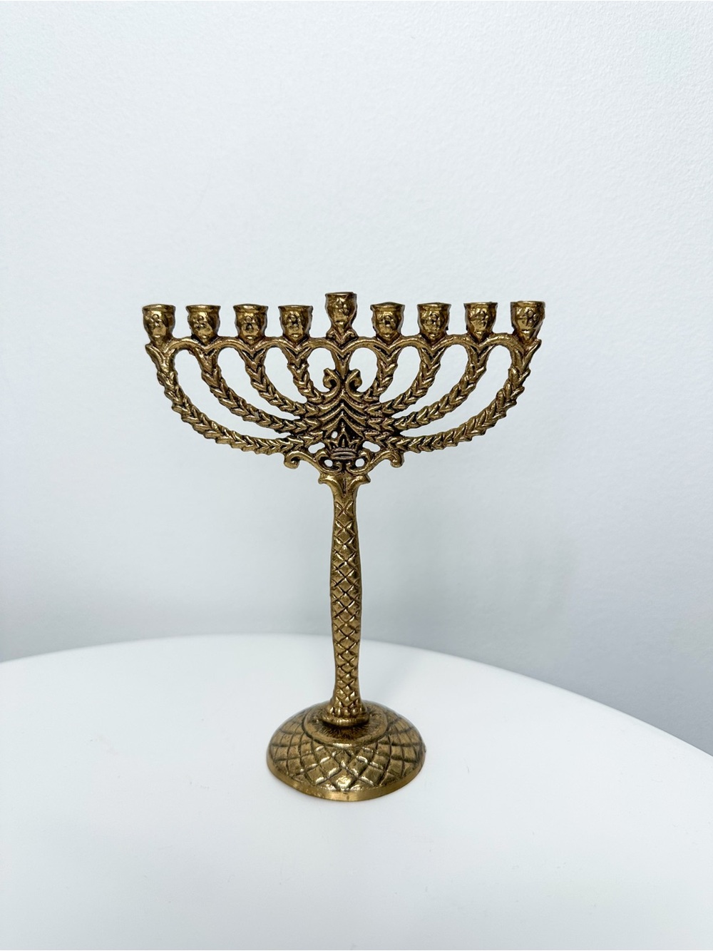 Brass Menorah Candlestick made in Israel EUC
